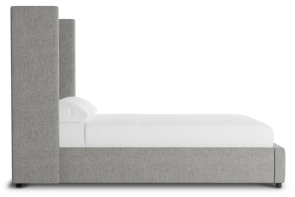 Captiva Linen Gray 60" Upholstered Shelter Bed