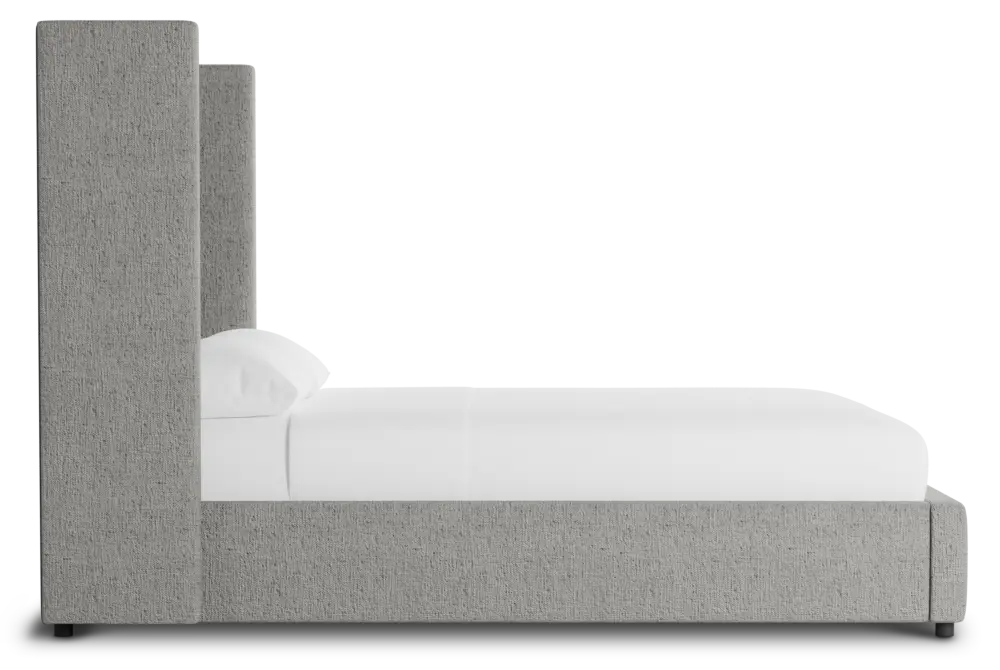 Captiva Linen Gray 60" Upholstered Shelter Bed Captiva Linen Gray 60" Upholstered Shelter Bed