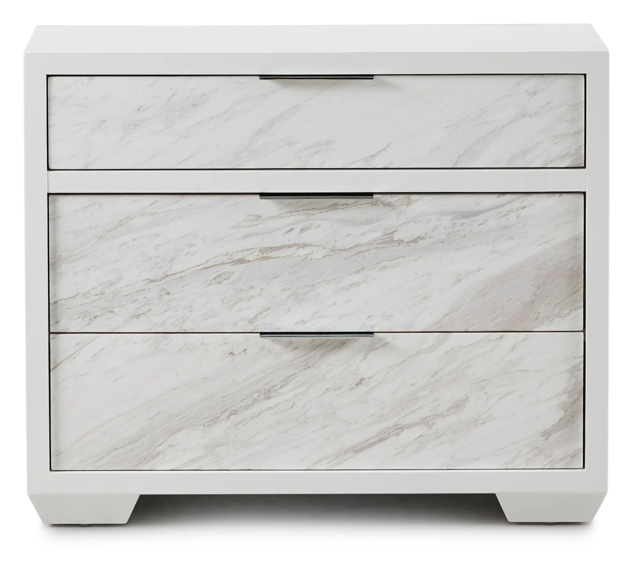 Ocean Drive White Marble Nightstand