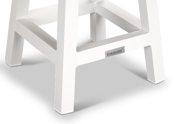 Barbados White Square Accent Table