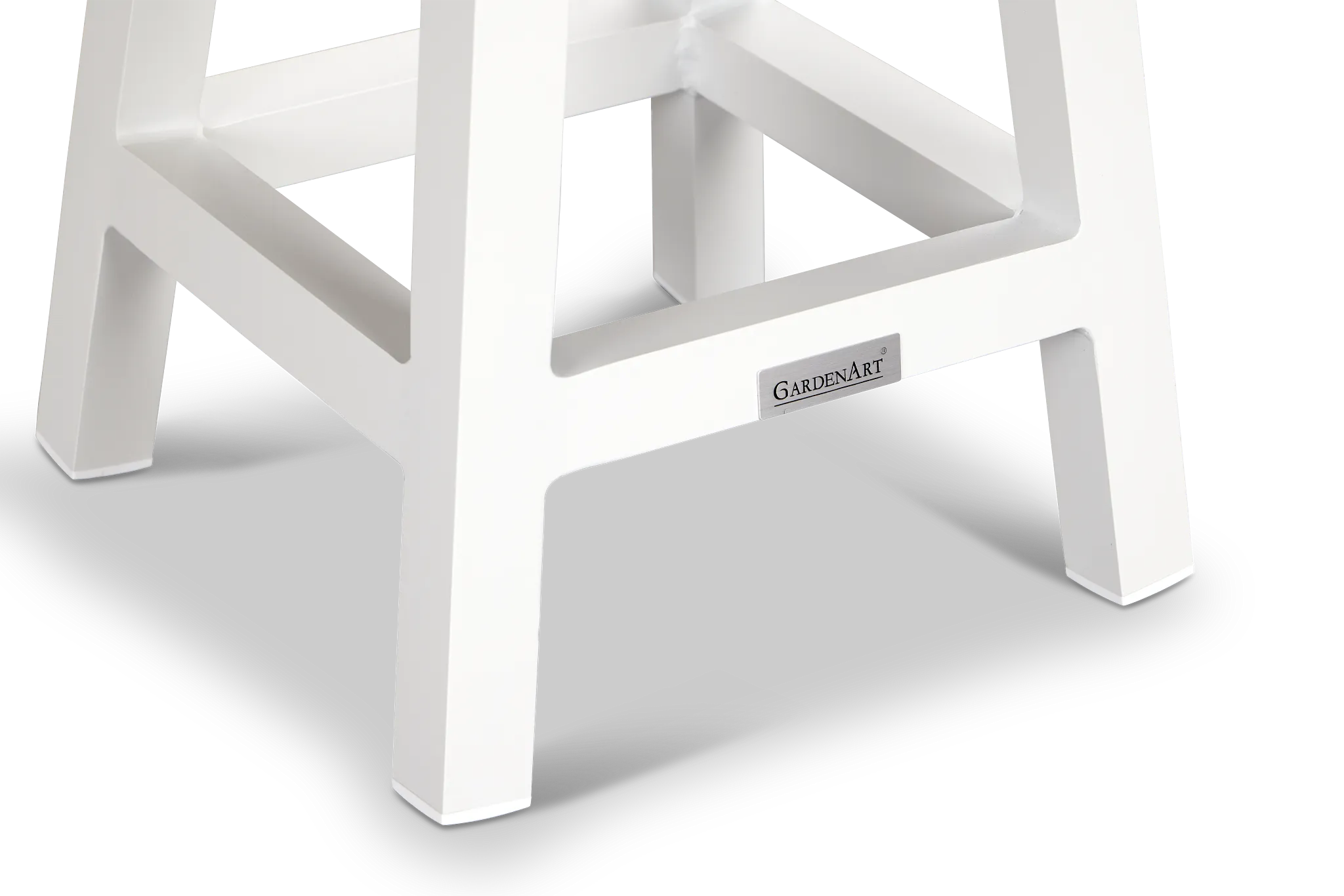 Barbados White Square Accent Table