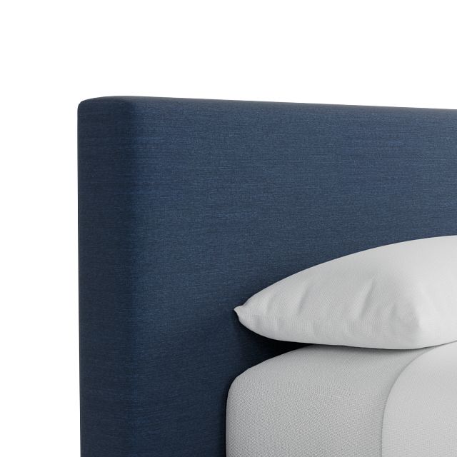 Grayton Peyton Dark Blue 44" Upholstered Platform Bed