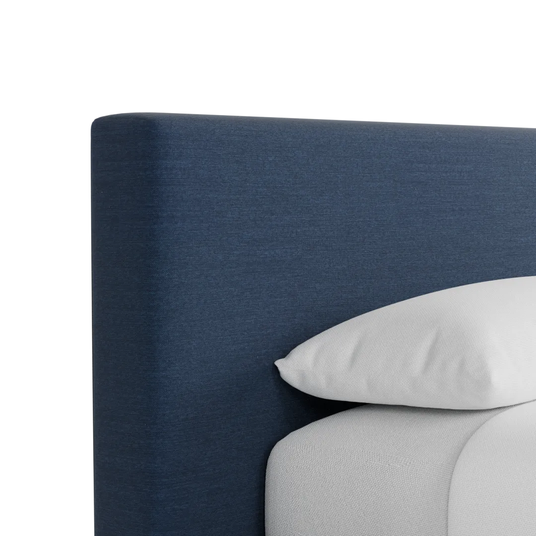 Grayton Peyton Dark Blue 44" Upholstered Platform Bed