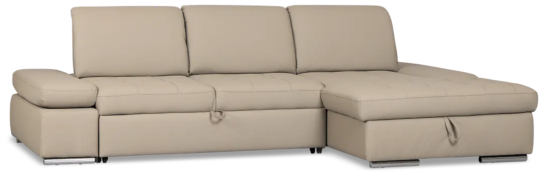 Eden Gray Micro Right Chaise Sleeper Sectional