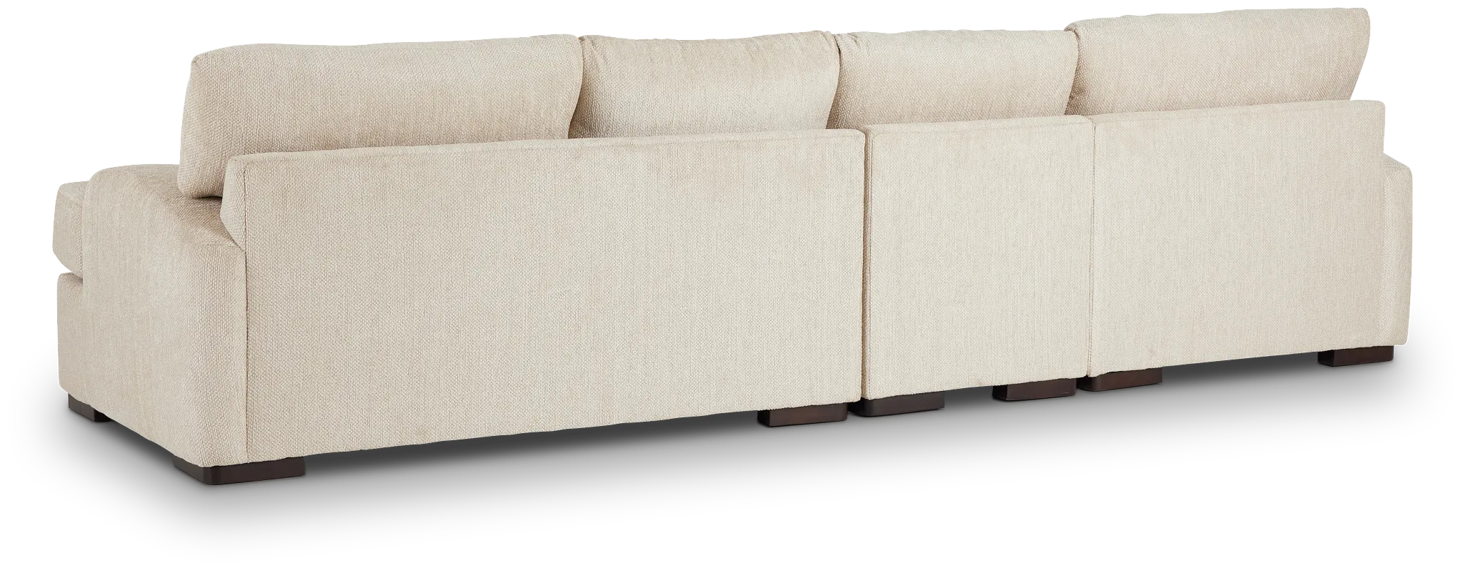 Alpha Beige Fabric Small Left Chaise Sectional