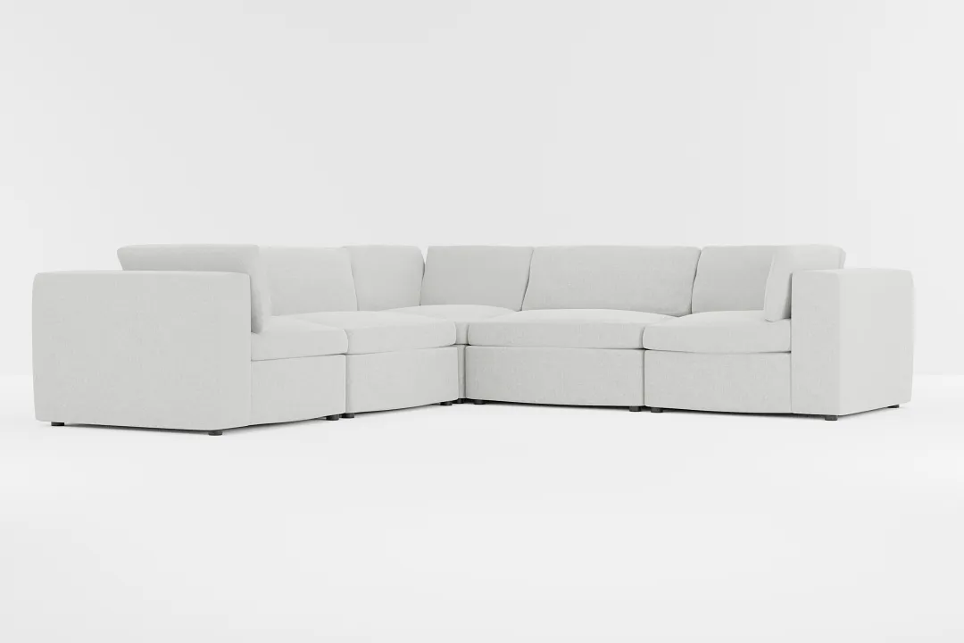 Destin Delray Pewter Fabric 5-piece Modular Sectional
