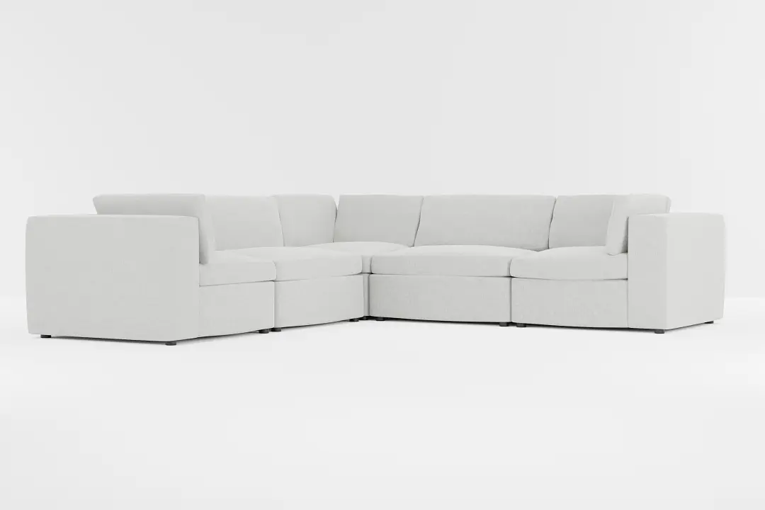 Destin Delray Pewter Fabric 5-piece Modular Sectional Destin Delray Pewter Fabric 5-piece Modular Sectional