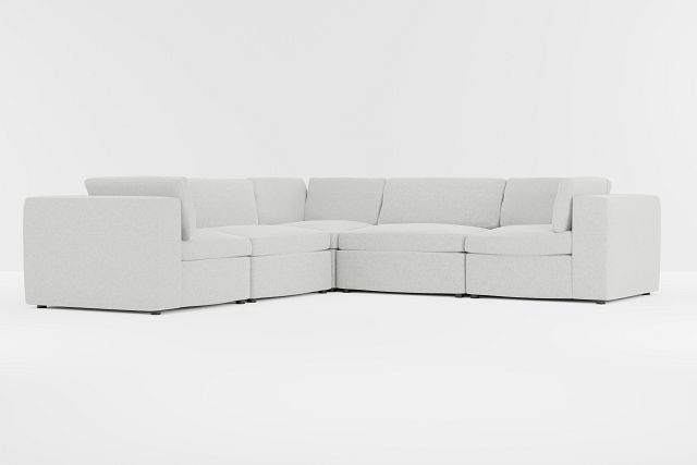 Destin Delray Pewter Fabric 5-piece Modular Sectional
