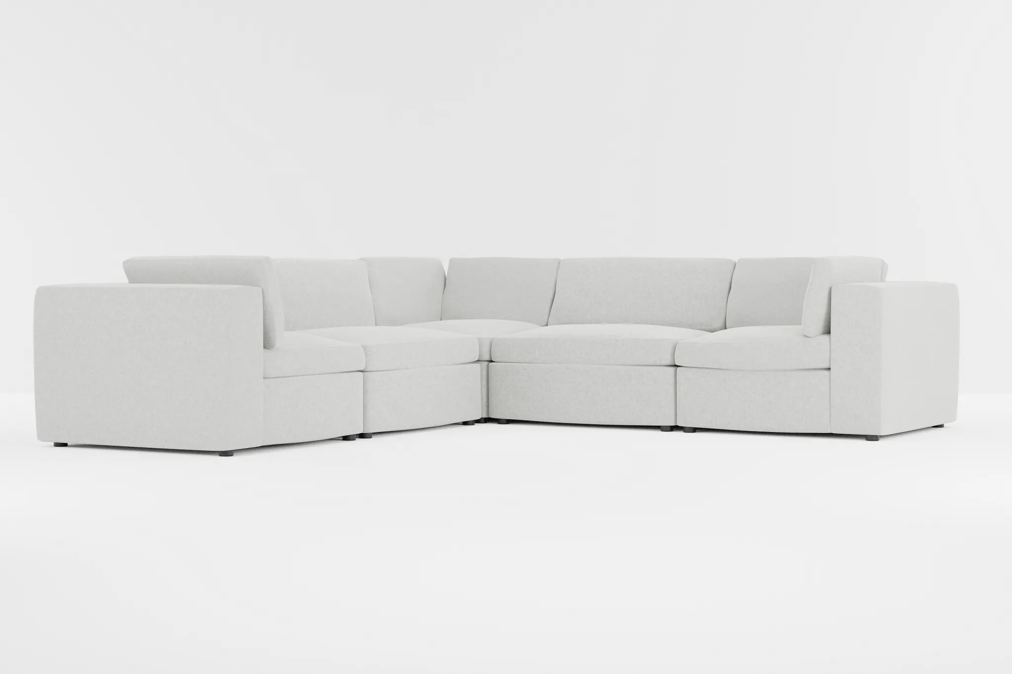 Destin Delray Pewter Fabric 5-piece Modular Sectional