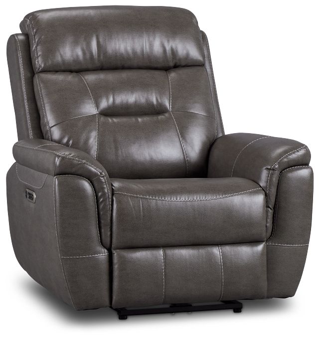 Toby2 Dark Taupe Micro Power Recliner With Power Headrest