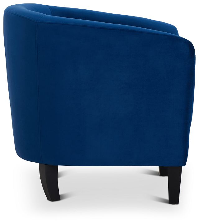 Stanton Dark Blue Velvet Accent Chair (2)