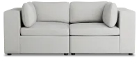 Destin Sutton Gray Fabric 2 Piece Modular Sofa