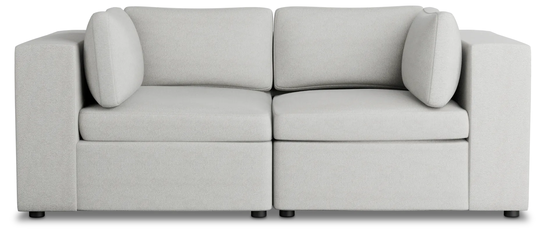 Destin Sutton Gray Fabric 2 Piece Modular Sofa