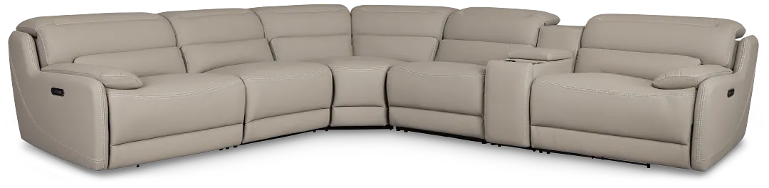 Jett Gray Micro Medium Triple Power 2-arm Sectional