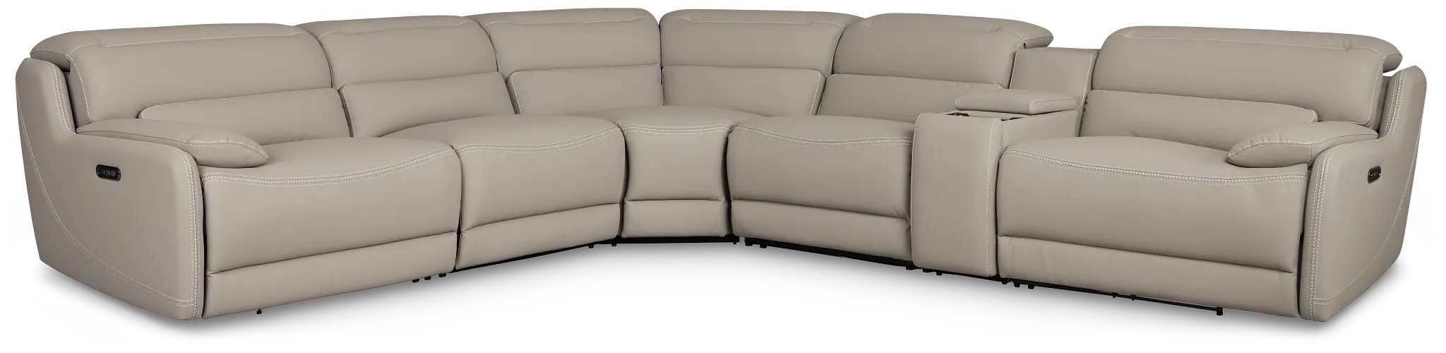 Jett Gray Micro Medium Triple Power 2-arm Sectional