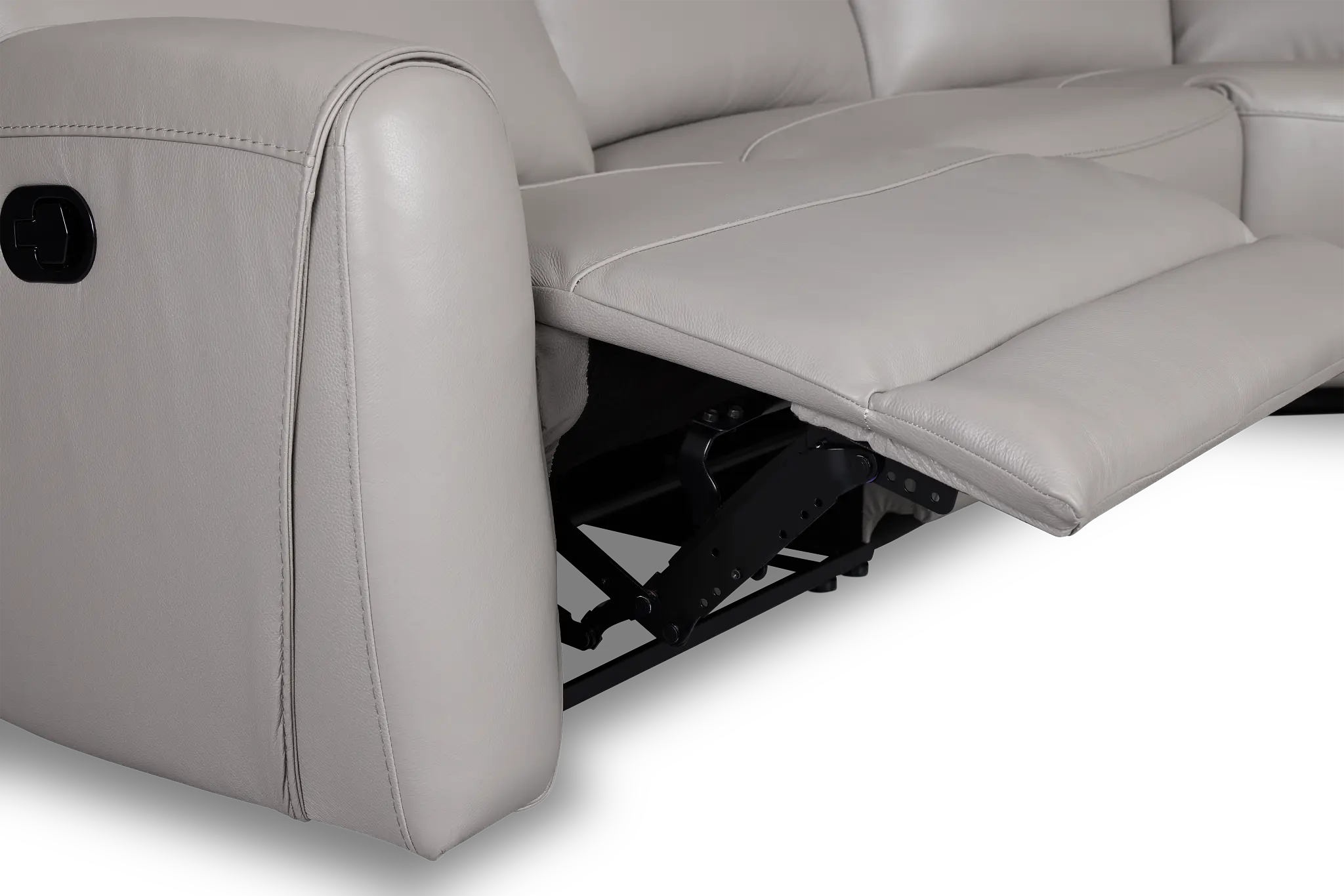 Walker Light Gray Lthr/vinyl Medium Dual Manual 2-arm Sectional Walker Light Gray Lthr/vinyl Medium Dual Manual 2-arm Sectional