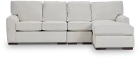 Austin White Fabric Small Right Chaise Sectional