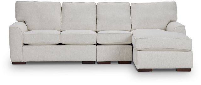 Austin White Fabric Small Right Chaise Sectional