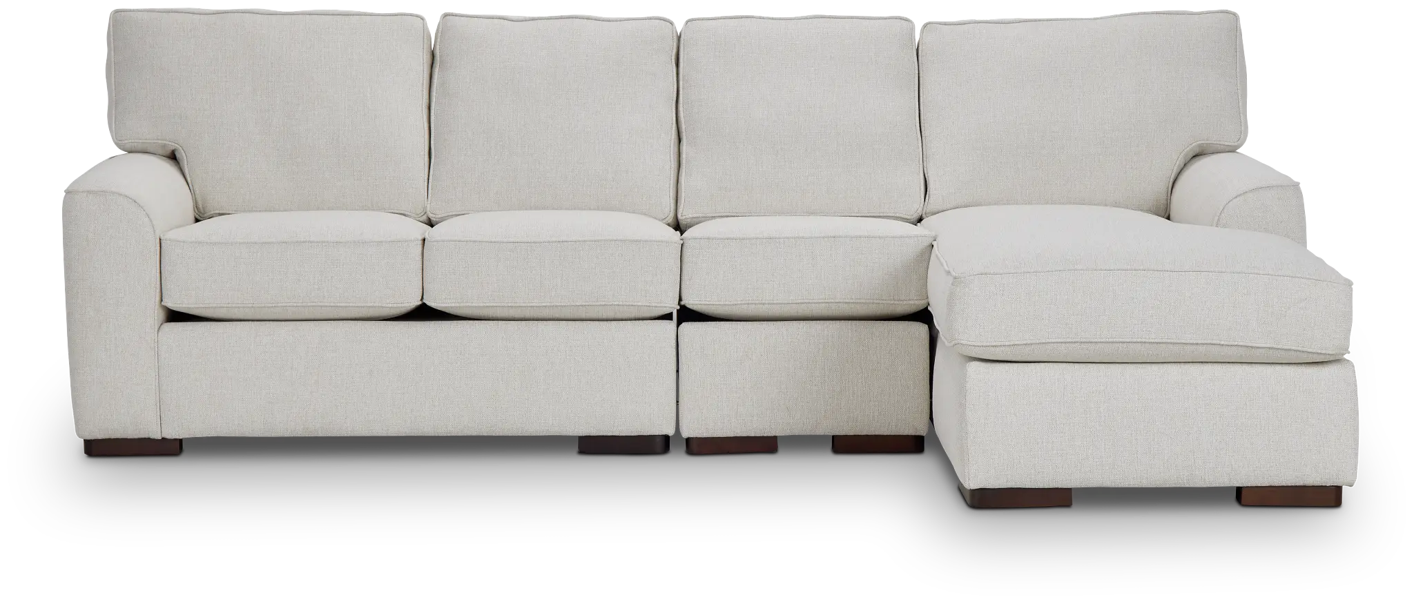 Austin White Fabric Small Right Chaise Sectional Austin White Fabric Small Right Chaise Sectional