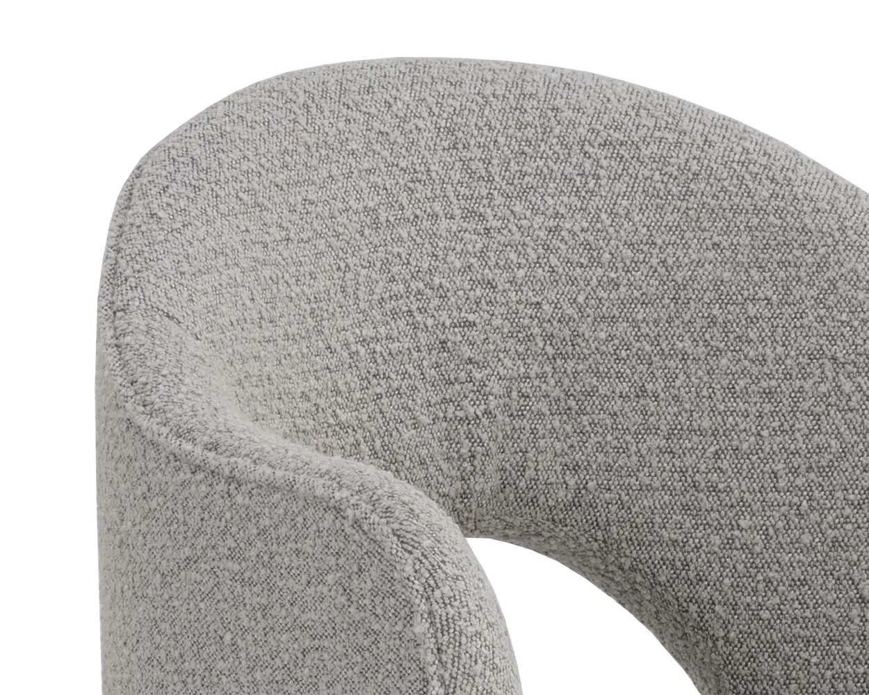 Callan Gray Curved Upholstered Arm Chair