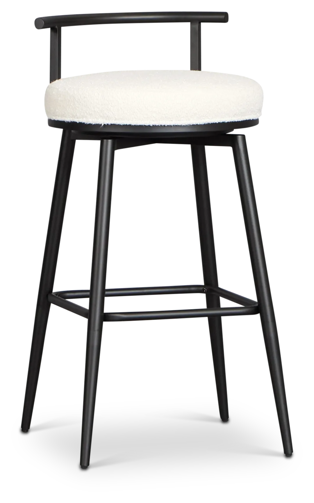 Osaka Black Fabric Adjustable Upholstered Swivel Barstool