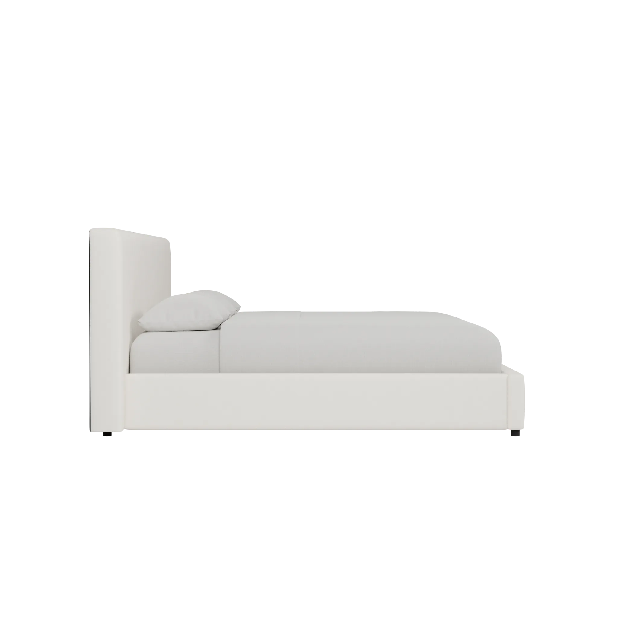 Grayton Gellar White 44" Upholstered Platform Bed