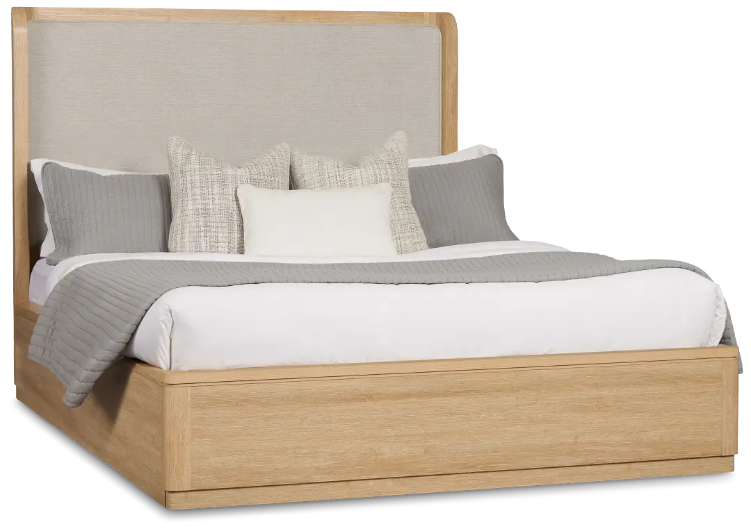Emory Light Tone Upholstered Platform Bed Emory Light Tone Upholstered Platform Bed