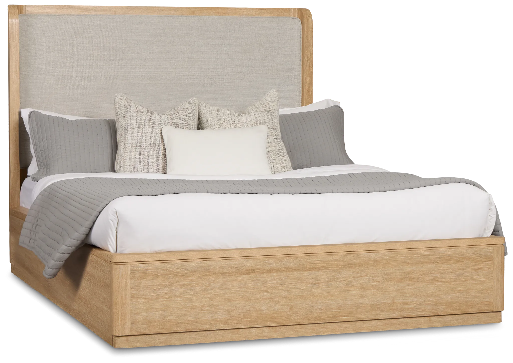 Emory Light Tone Upholstered Platform Bed