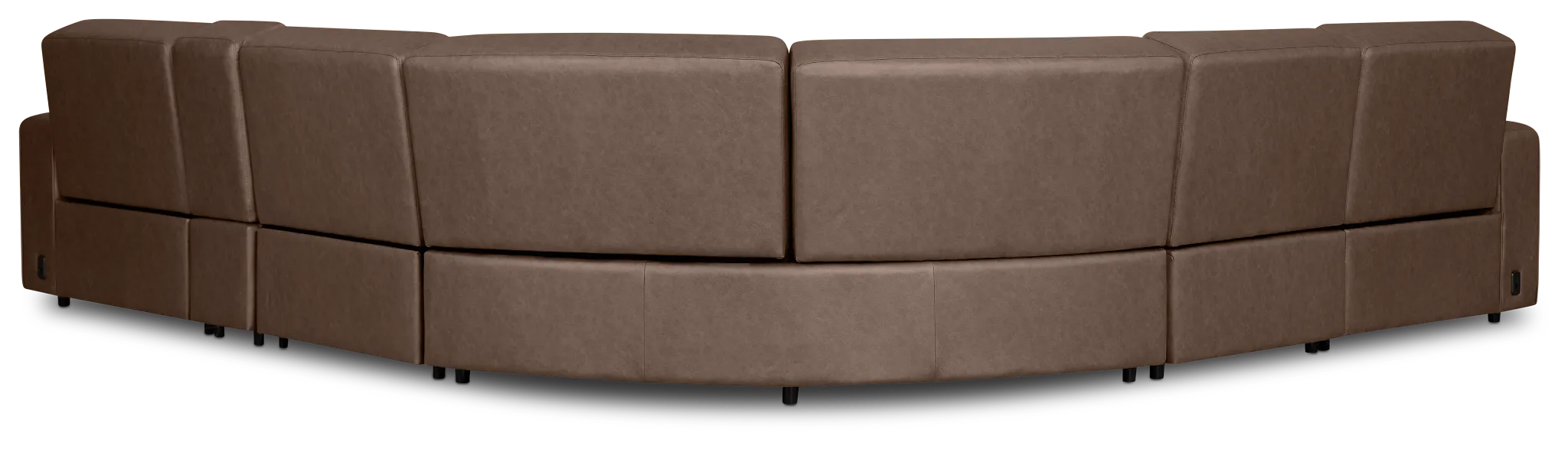 Sawyer Dark Brown Micro Medium Triple Power 2-arm Sectional