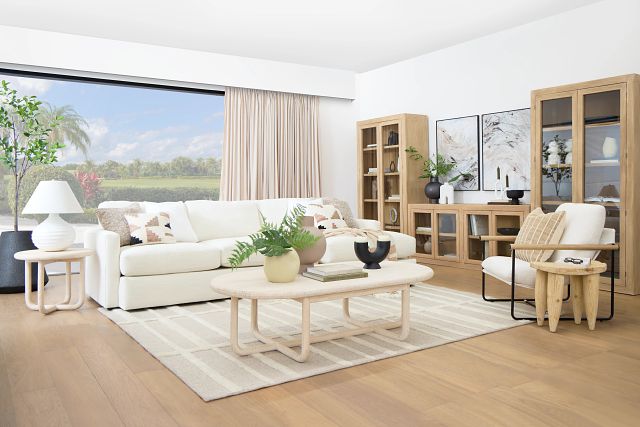Noah Ivory Fabric Right Chaise Sectional