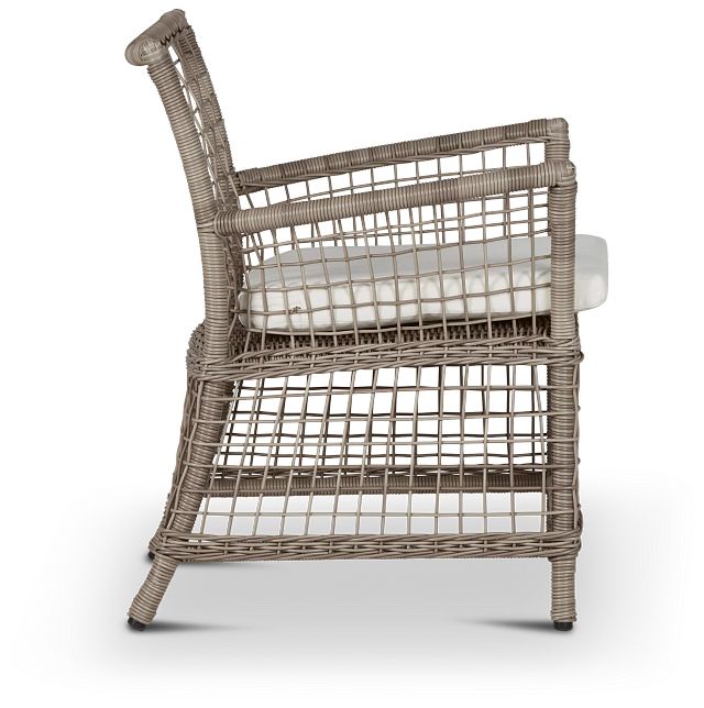 Raleigh White Woven Arm Chair