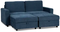 Addie Blue Fabric 4-piece Pit Storage Sectional