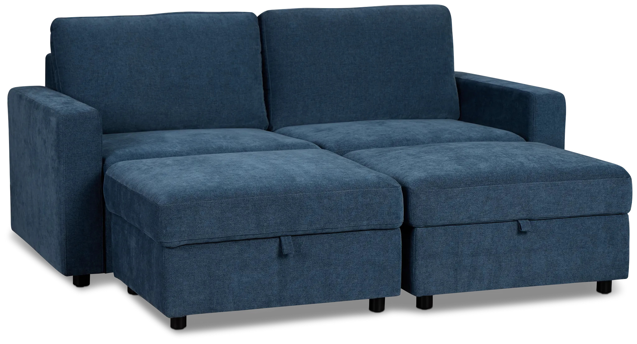 Addie Blue Fabric 4-piece Pit Storage Sectional