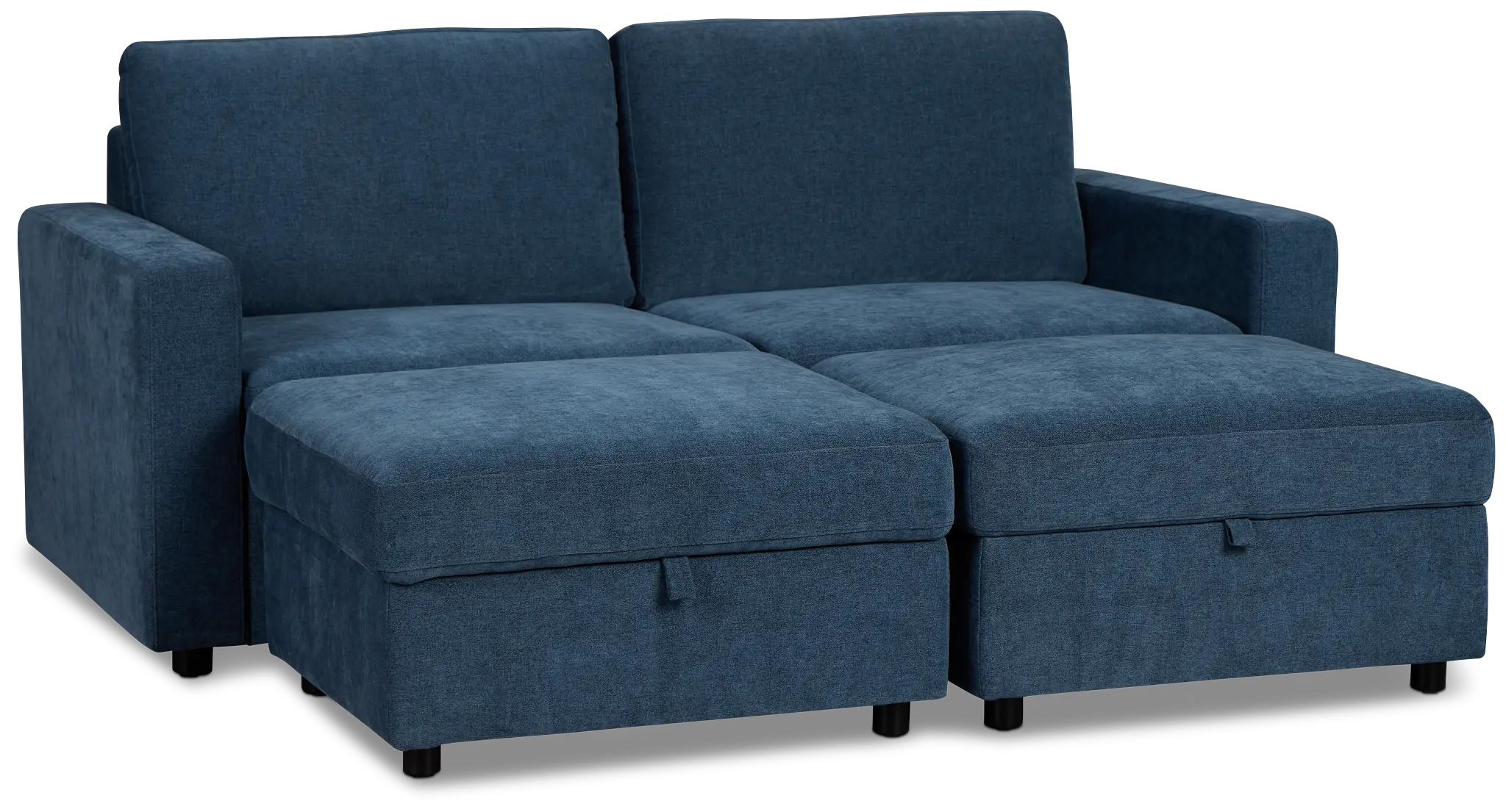 Addie Blue Fabric 4-piece Pit Storage Sectional Addie Blue Fabric 4-piece Pit Storage Sectional