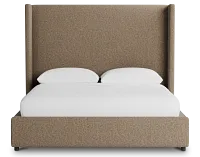 Captiva Merino Brown 60" Upholstered Shelter Bed