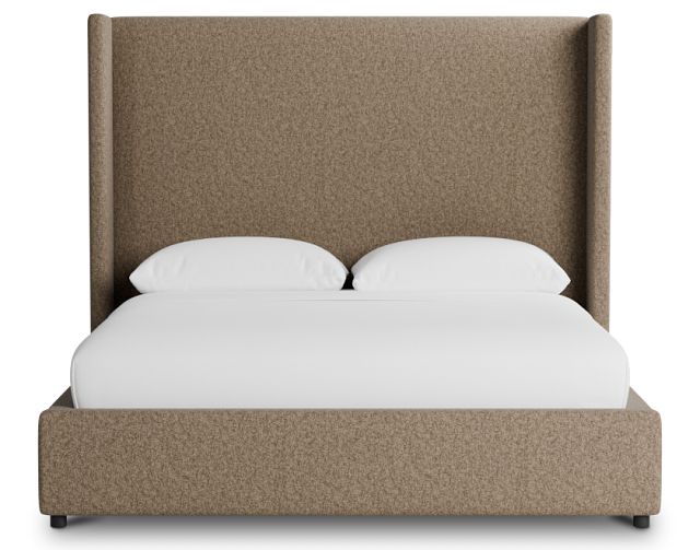 Captiva Merino Brown 60" Upholstered Shelter Bed