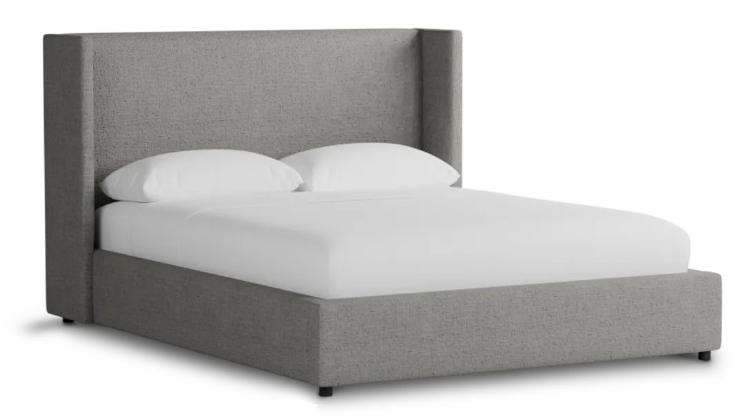 Captiva Linen Gray 48" Upholstered Shelter Bed