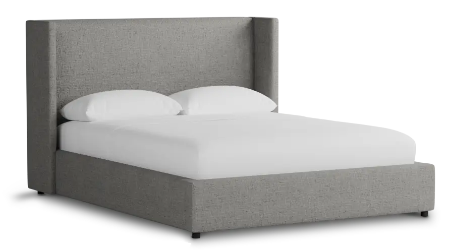 Captiva Linen Gray 48" Upholstered Shelter Bed Captiva Linen Gray 48" Upholstered Shelter Bed