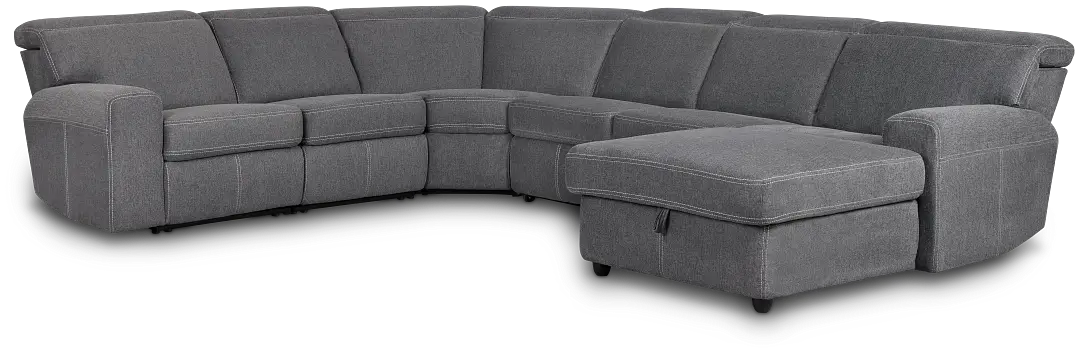 Callum Dark Gray Storage Small Right Reclining Chaise Sleeper Sectional Callum Dark Gray Storage Small Right Reclining Chaise Sleeper Sectional