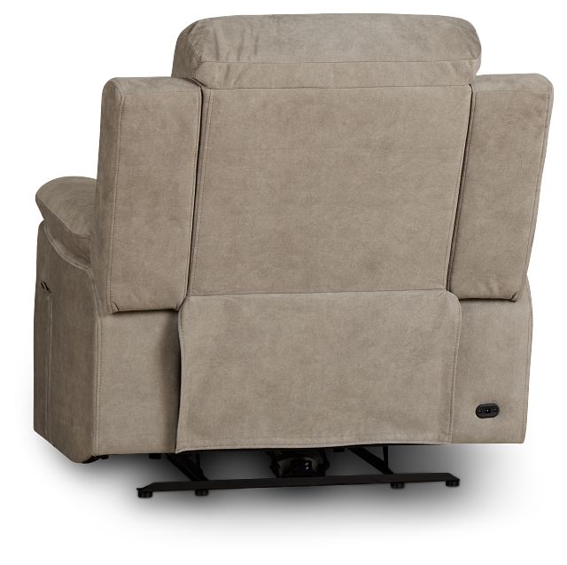 Benson Beige Micro Power Recliner