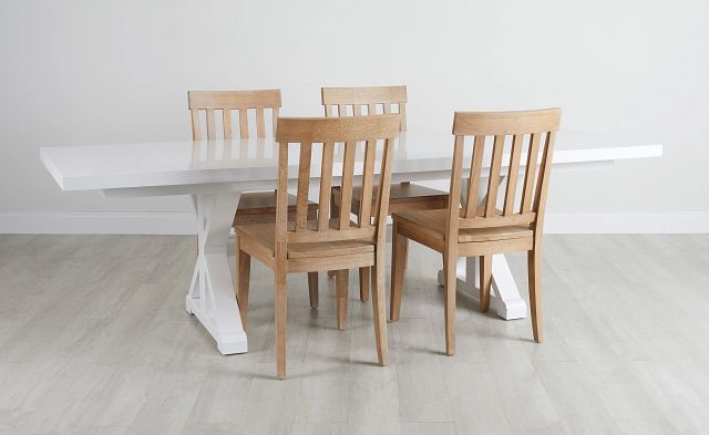 Nantucket White Trestle Table & 4 Light Tone Chairs (0)