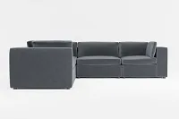 Destin Joya Gray Velvet 5-piece Modular Sectional
