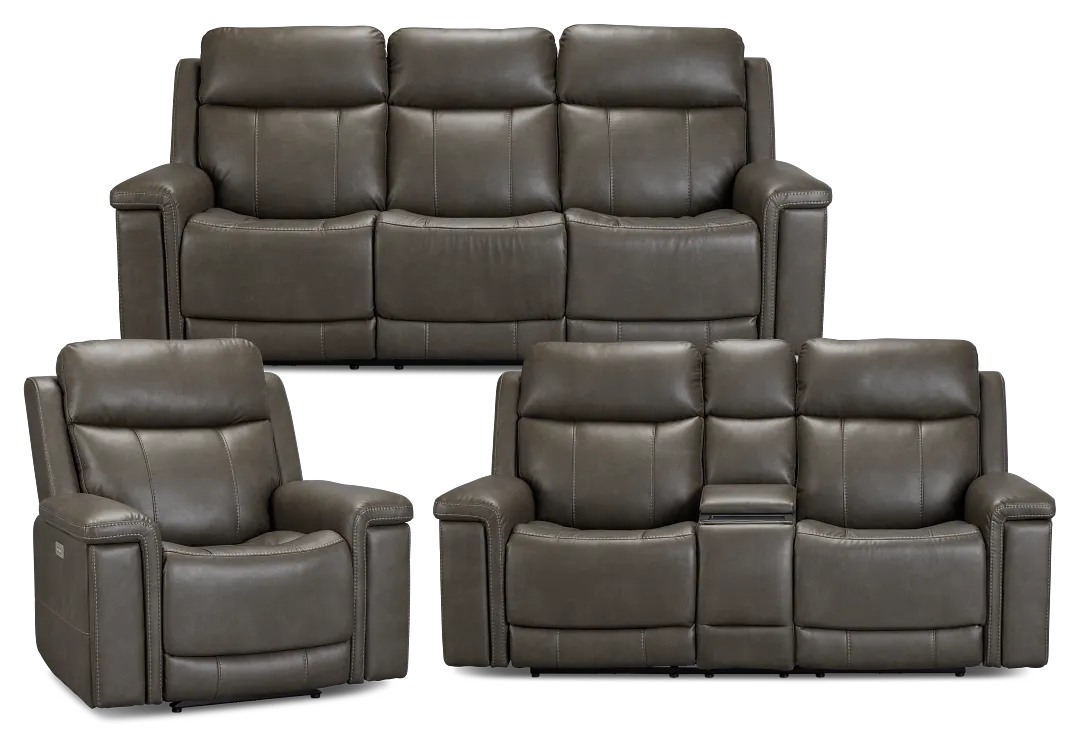 Jayden Gray Micro Power Reclining Living Room