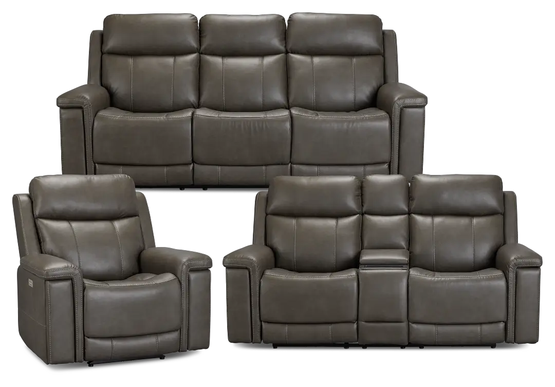 Jayden Gray Micro Power Reclining Living Room Jayden Gray Micro Power Reclining Living Room