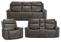 Jayden Gray Micro Power Reclining Living Room