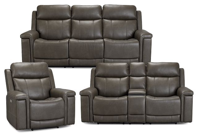 Jayden Gray Micro Power Reclining Living Room