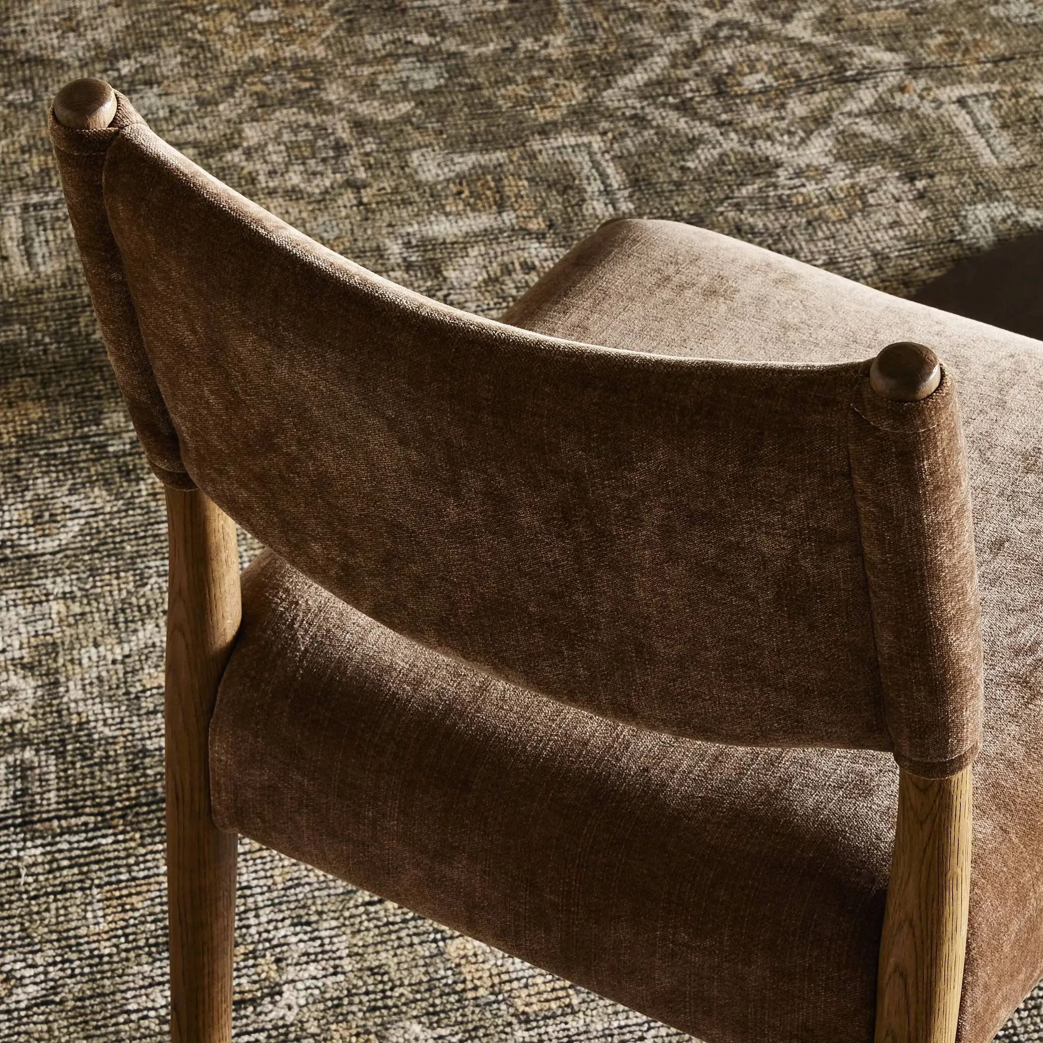 Four Hands Kumo Brown Velvet Upholstered Side Chair Four Hands Kumo Brown Velvet Upholstered Side Chair