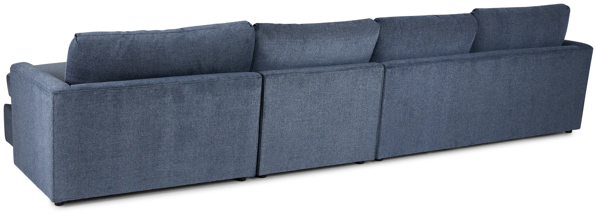 Noah Blue Fabric Small Right Chaise Sectional