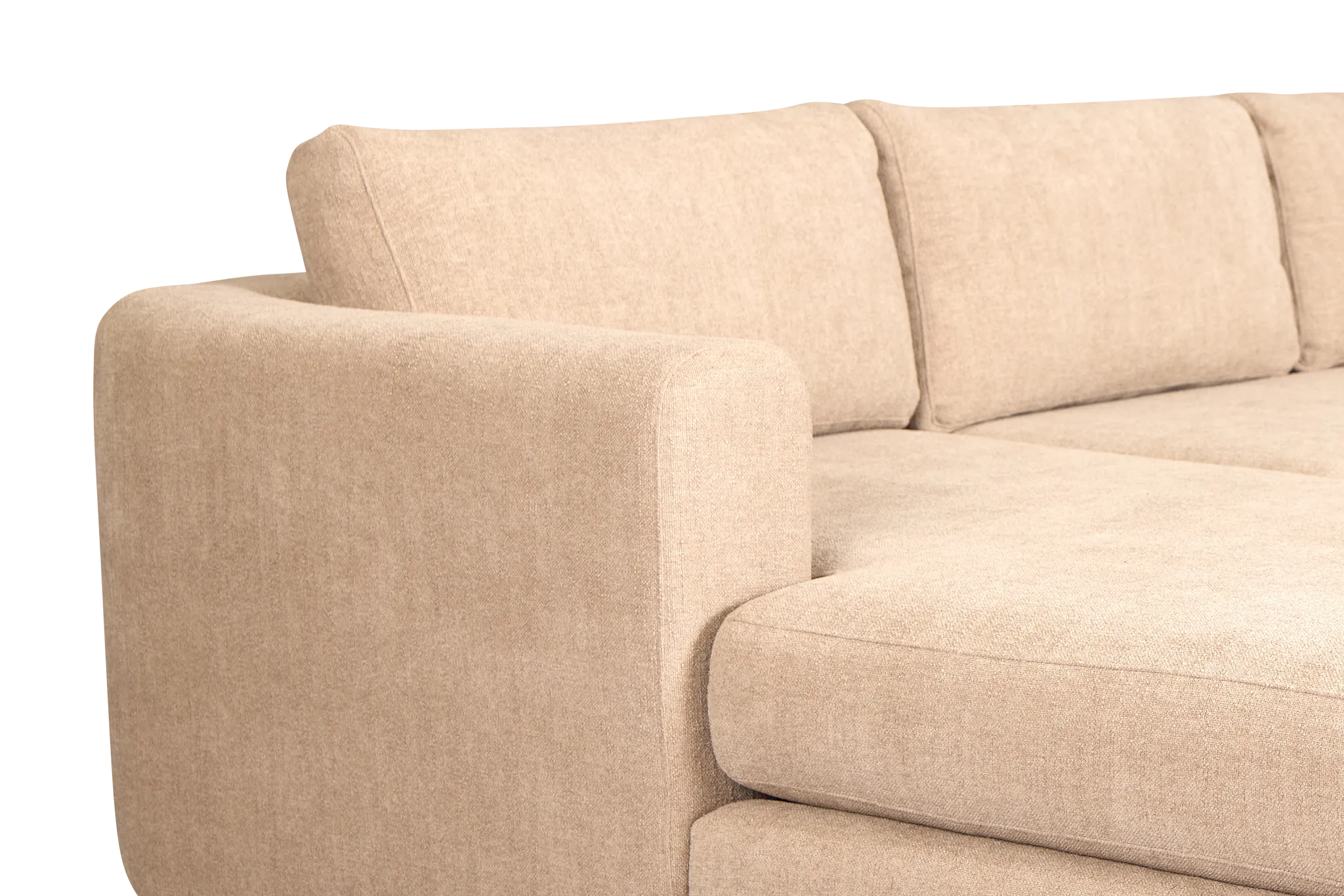 Alma Taupe Fabric Medium Left Chaise Wedge Sectional