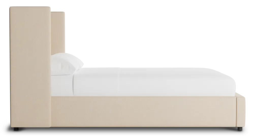 Captiva Peyton Beige 48" Upholstered Shelter Bed